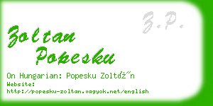 zoltan popesku business card